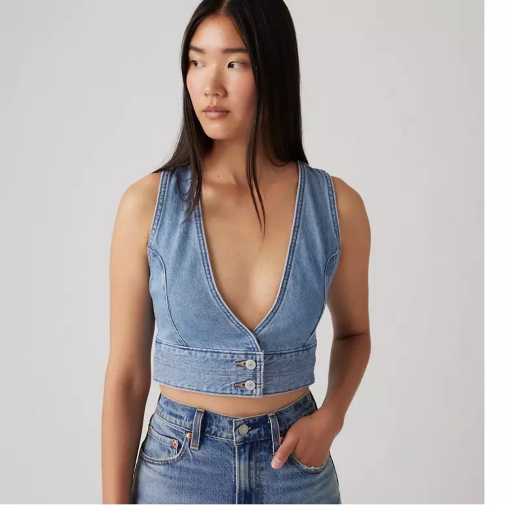 Levi’s Raine Denim Crop Top XL